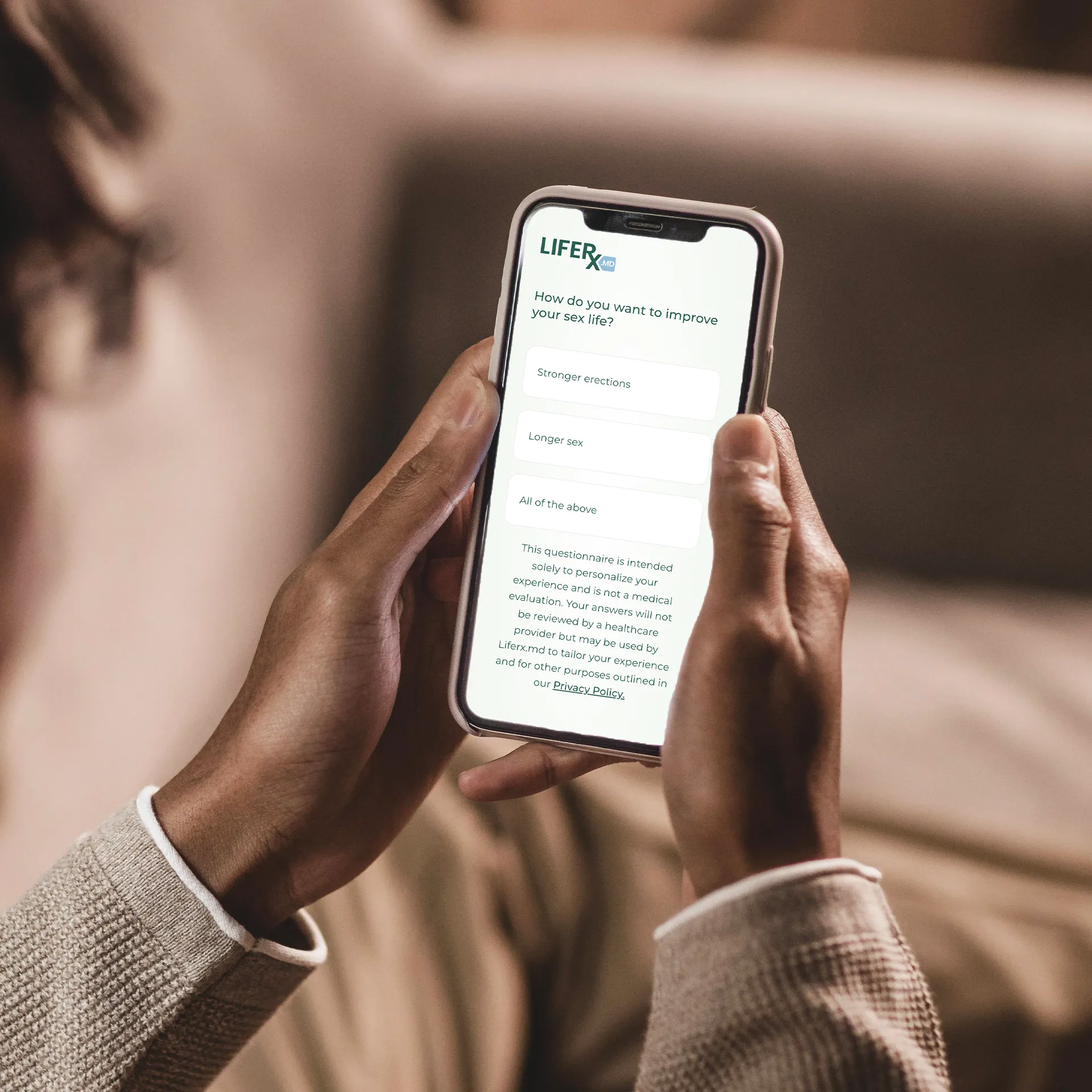 Person using phone for medical consultation